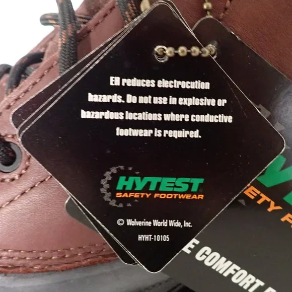 HYTEST Men's 11W work boots NWT/Steel toe/6 WPF shell/K13772/Brown lace up.